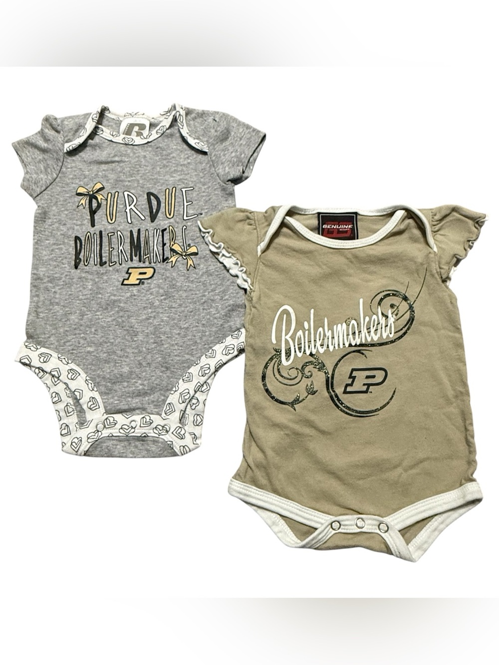 Purdue Baby Girl 2 Bodysuits 0-3M & 3-6M Boilermakers Russell Genuine